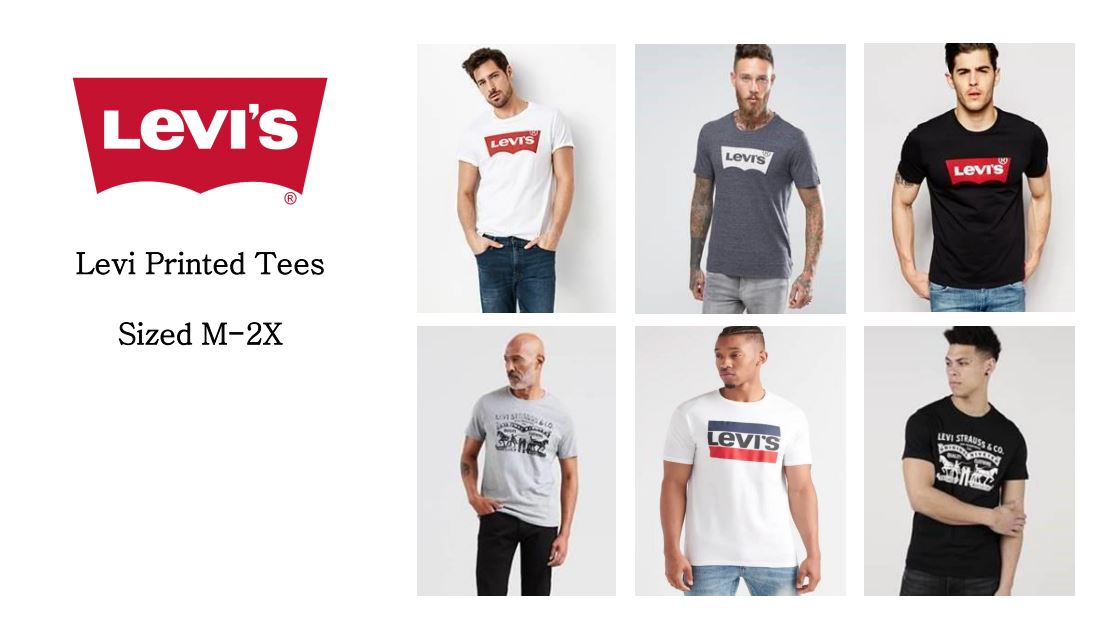 Camisetas Levi´s para Hombre al por Mayor. Precio por Unidad: $ 12.50 USD